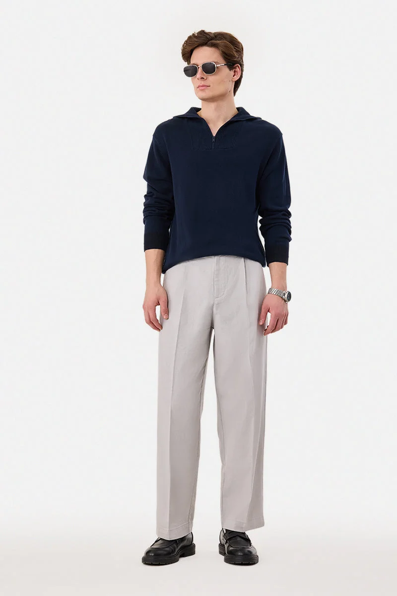 Snitch Grey 100% Cotton Baggy Trousers for Men | Best Price UAE